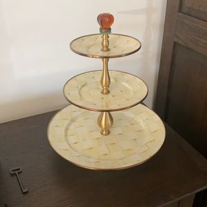 Mackenzie-childs 3 tier stand in parchment